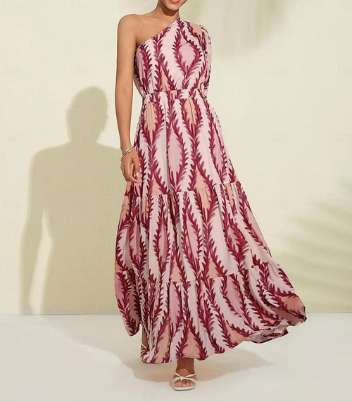 Variant image for Maxiklänning Dam En-axel Elegant Polyester för Speciella Tillfällen-1