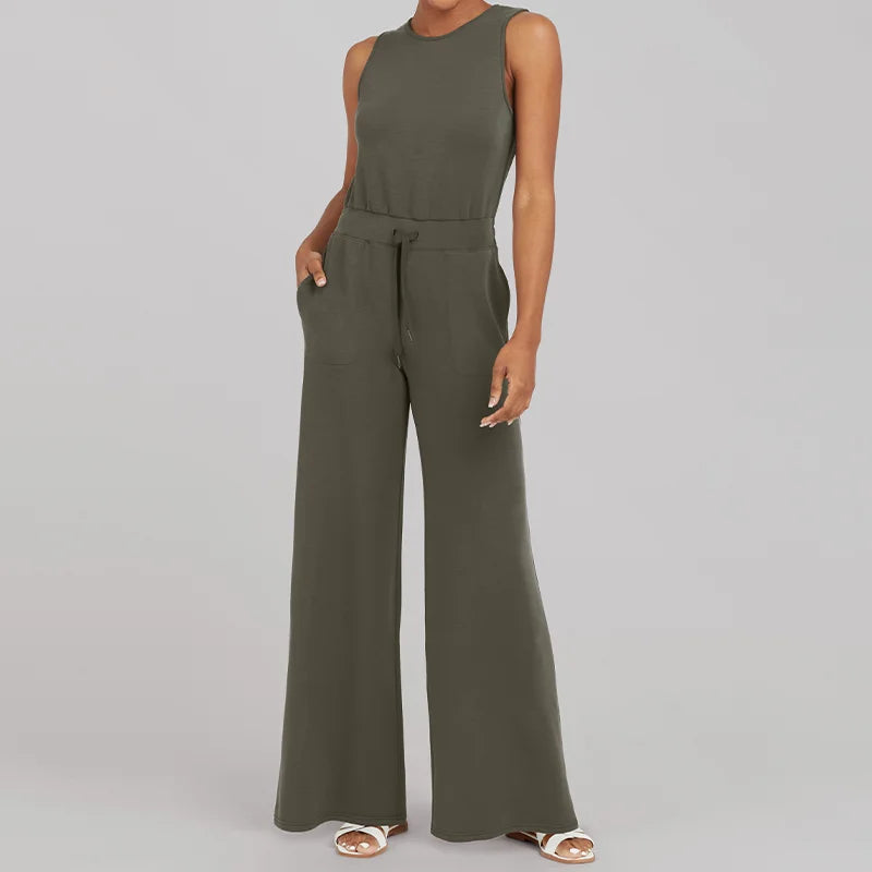 Variant image for Dam Jumpsuit Elegant Långärmad Mjuk Polyester med Midjebälte-1