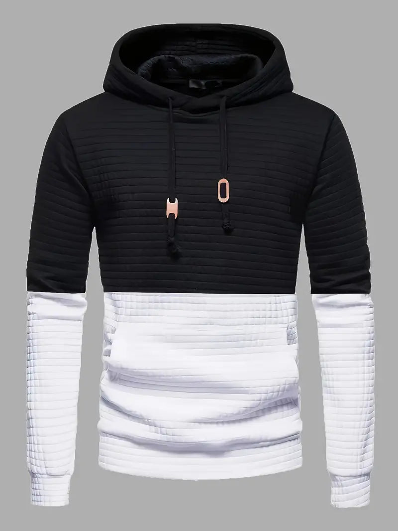 Hoodie Herr Våffelmönster Modern Design Mjuk Tygblandning-2