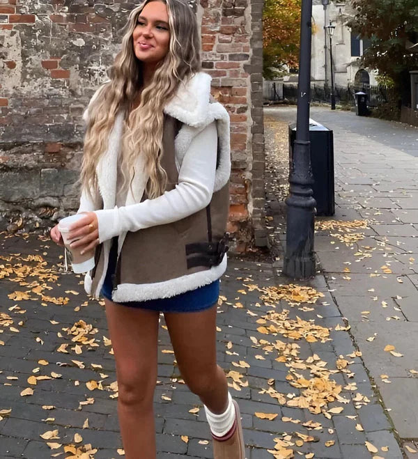 Damväst Höst Chic Mjuk Ullmix 2