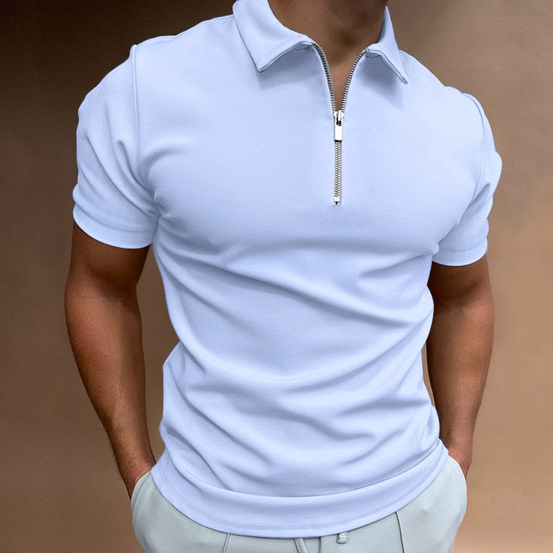 Variant image for Herr Poloshirt Kort Ärmar Dragkedja 100% Bomull-37