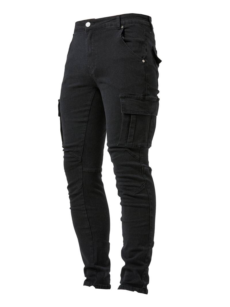 Variant image for Herr Slim-Fit Cargo Byxor Modern Design 100% Bomull-1