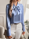 Variant image for Dam Blus Vit Elegant Silkelook Klassisk Feminin Design Polyester-1