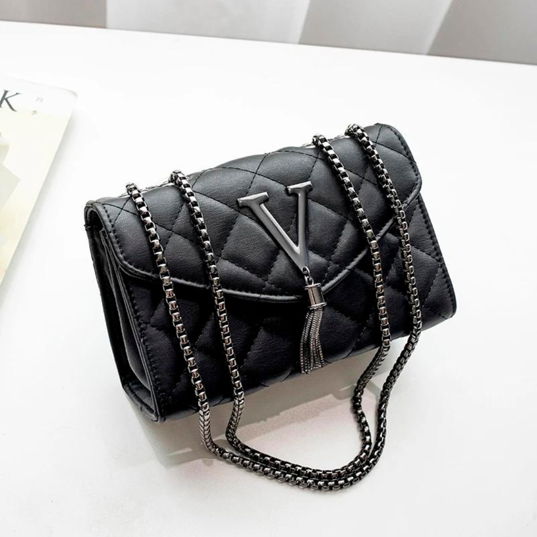 Lyxig Quiltad Crossbody Tassel Handväska
