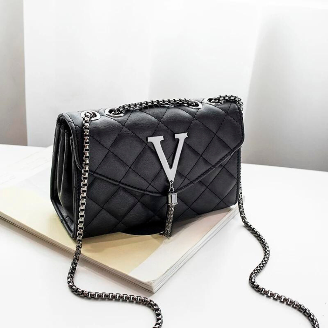 Lyxig Quiltad Crossbody Tassel Handväska