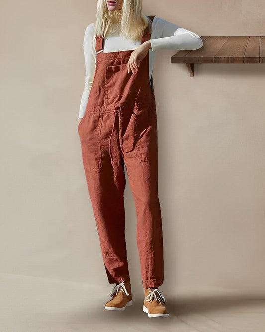 Dam Jumpsuit Ärmlös Dungaree Lätt Bomull 1
