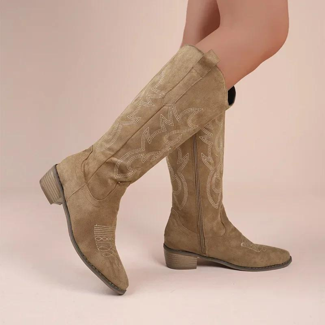 Broderade western cowboy-stövlar för kvinnor