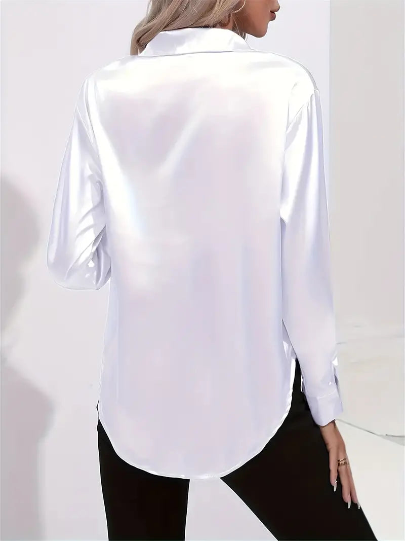 Dam Skjorta Långärmad Elegant 100% Bomull-2