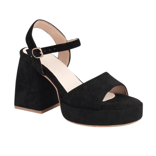 Tjocka klackar Sandaler i mocka-stil