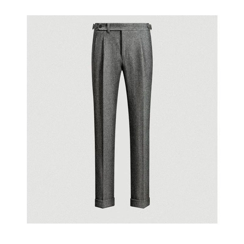 Herr Fritidsbyxor Avslappnad Tweed Vintage Stil 4