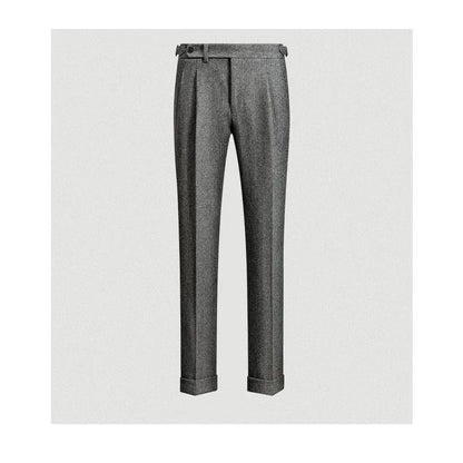 Herr Fritidsbyxor Avslappnad Tweed Vintage Stil 4