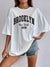 Variant image for Kvinnors T-shirt Cirkulär Hals Brooklyn-tryck Bomull-33