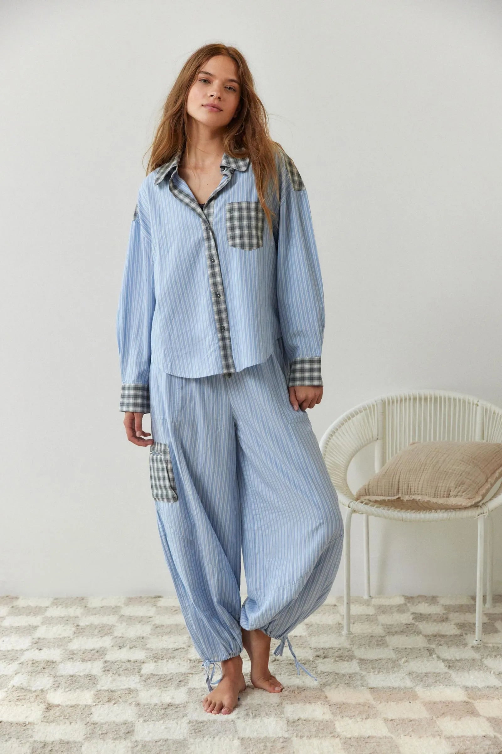 Dam Pyjamas Set Fleece Mjuk och Bekväm med Fickor 4