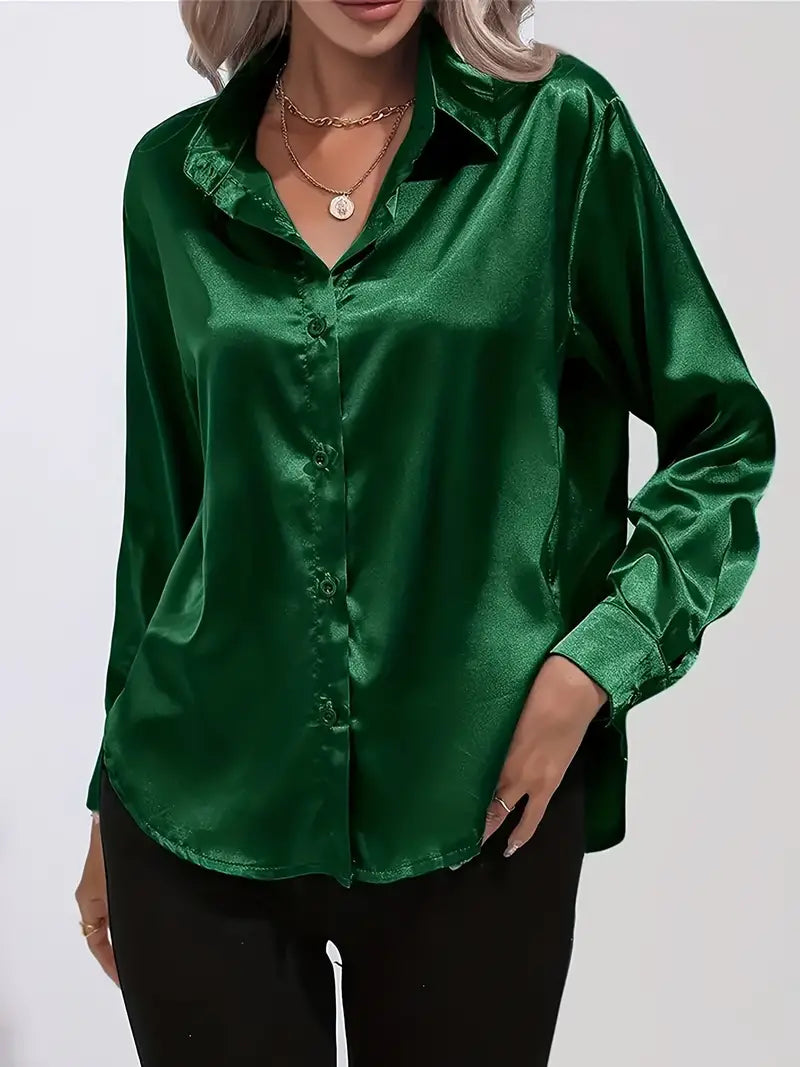 Dam Skjorta Långärmad Elegant 100% Bomull-6