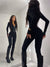 Dam Jumpsuit Elegant Svansad Polyester Spandex med Långa Ärmar-2