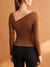 Dam Festtoppar Asymmetrisk Halsringning Polyester Trendig Design-3