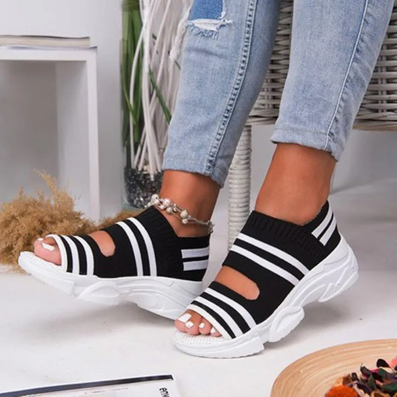 Wedge-sandaler med öppen tå för kvinnor