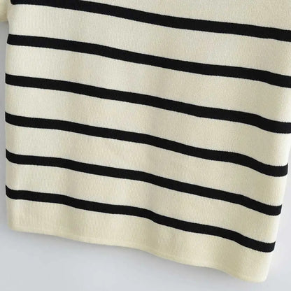 Cropped stickad tröja för kvinnor