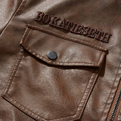 Casual varm bikerjacka för män