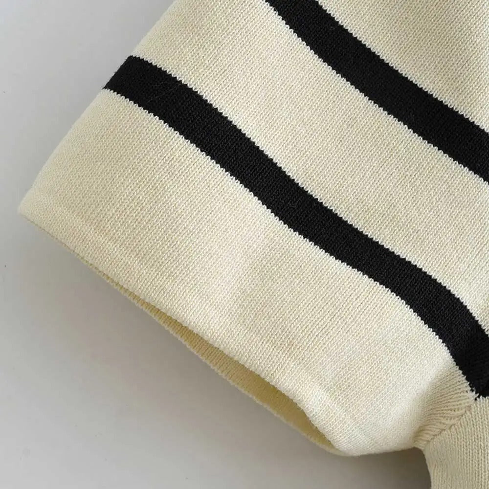 Cropped stickad tröja för kvinnor