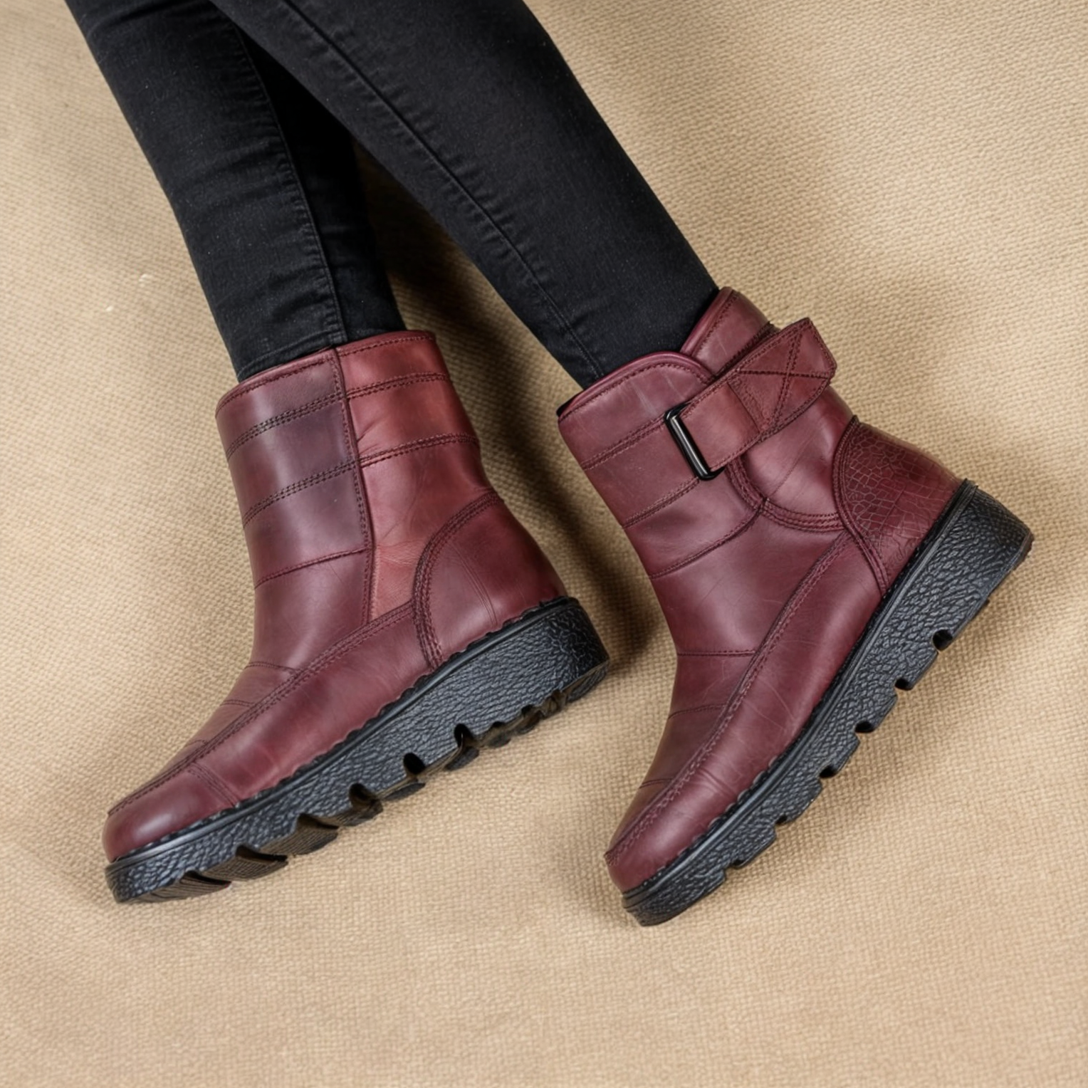 Halkfria vattentäta snöstövlar för kvinnor