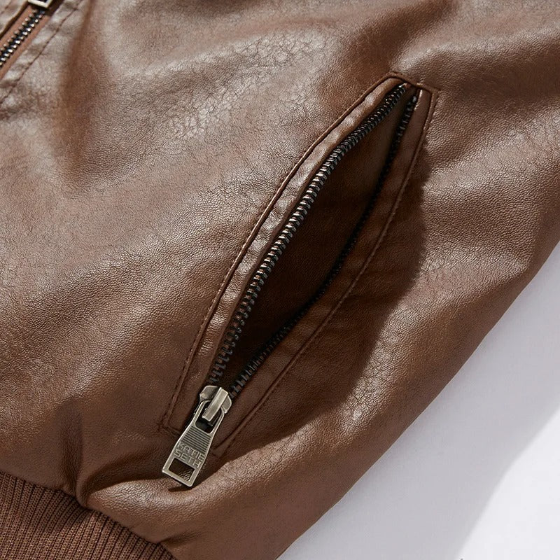 Casual varm bikerjacka för män