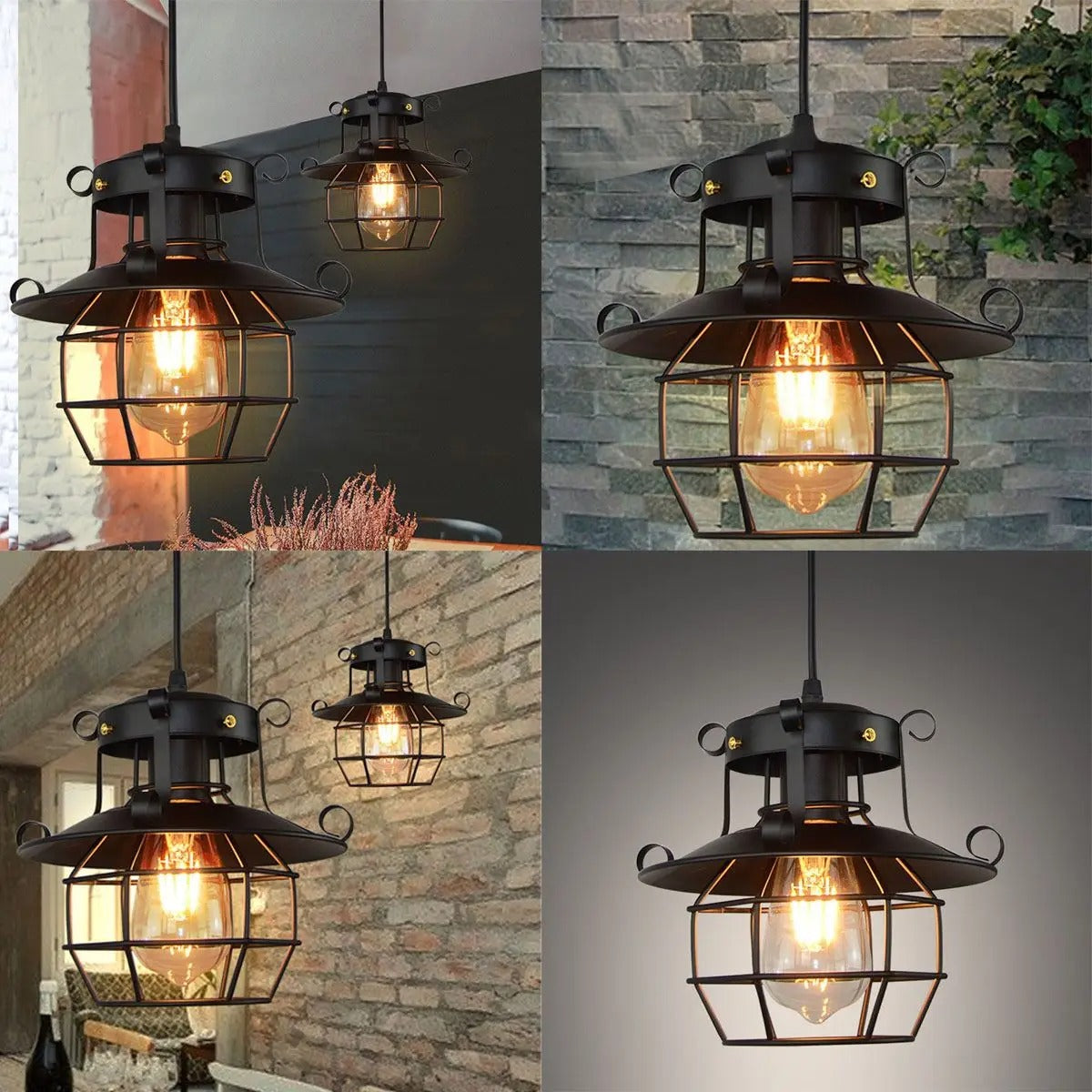 Retro industriell hängande lampa