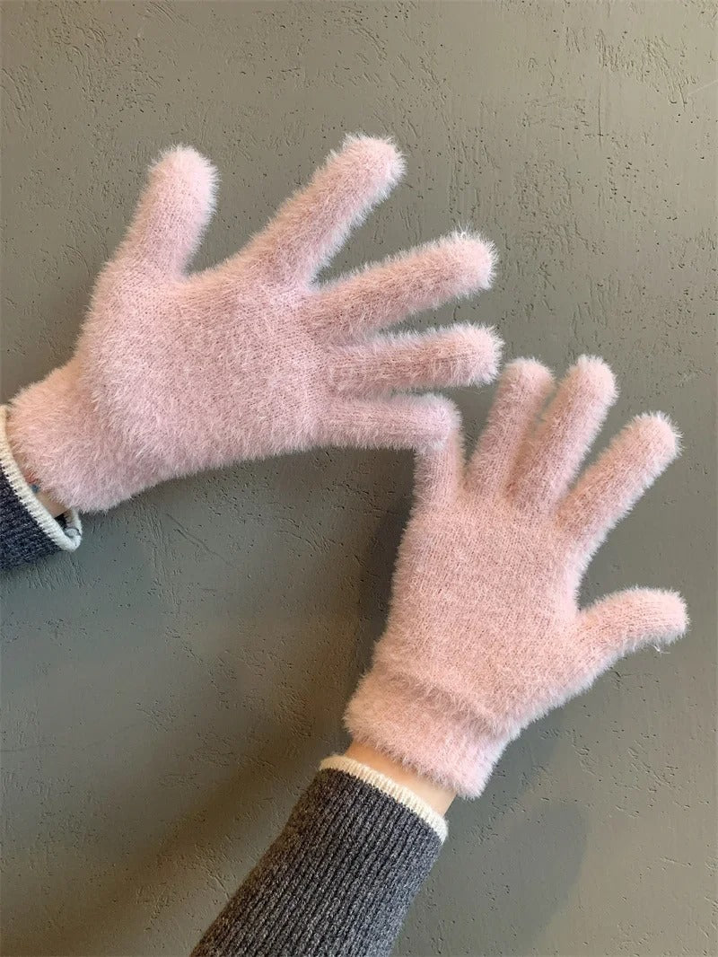 Vinter Mink Sammetshandskar