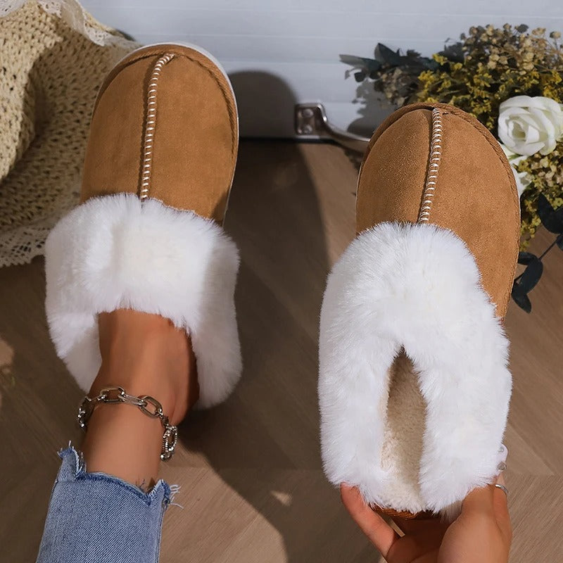 Fluffiga varma Toffel i mocka-stil dam