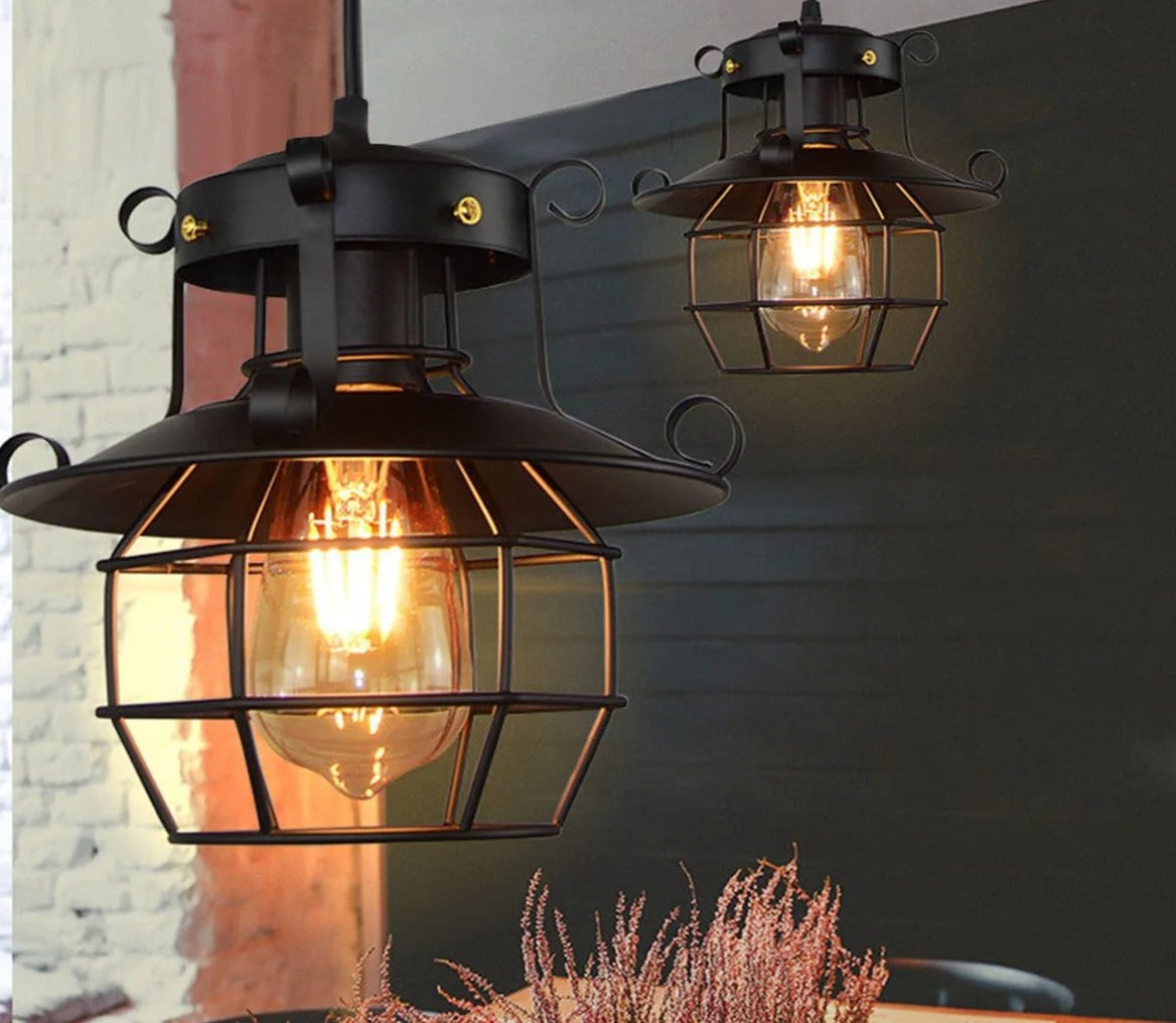 Retro industriell hängande lampa