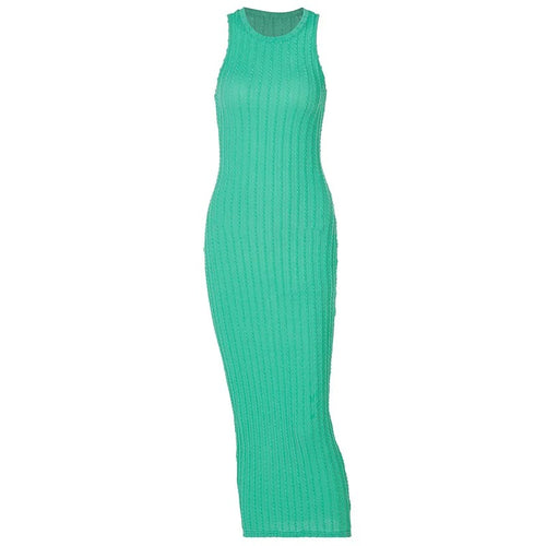 Ärmlös virkad bodycon för kvinnor