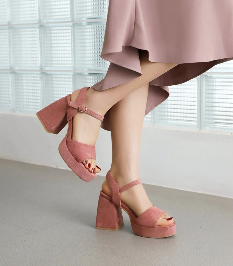 Chunky Heels Mockasandaler