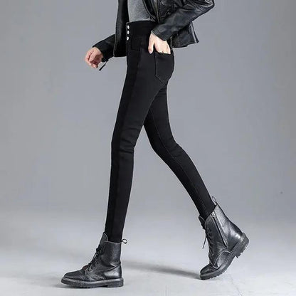 Termiska skinny jeans med hög midja