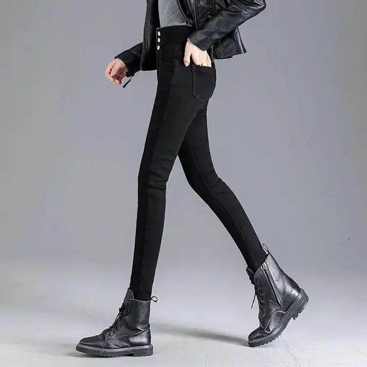 Termiska skinny jeans med hög midja