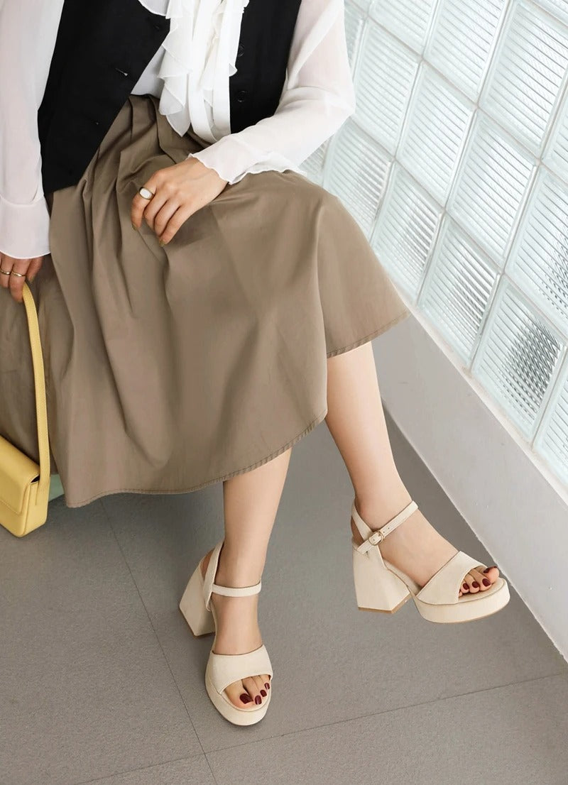 Chunky Heels Mockasandaler