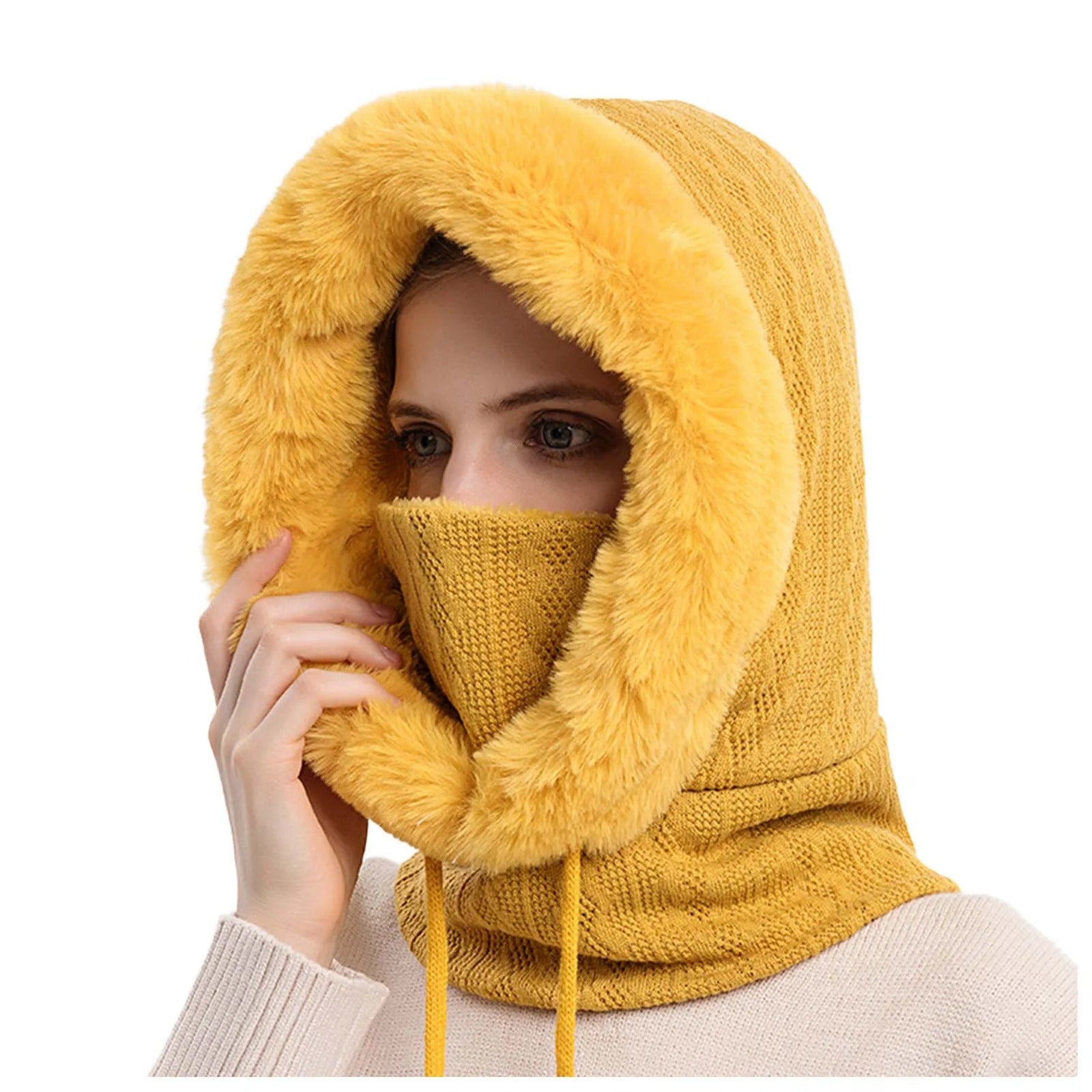 Damstickad pälsmössa Mask Set