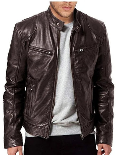 Slim Fit motorcykeljacka för män