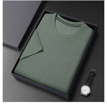 Våfflad T-shirt för män