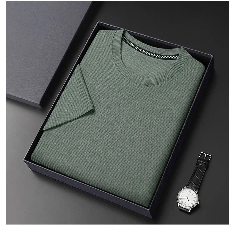 Våfflad T-shirt för män