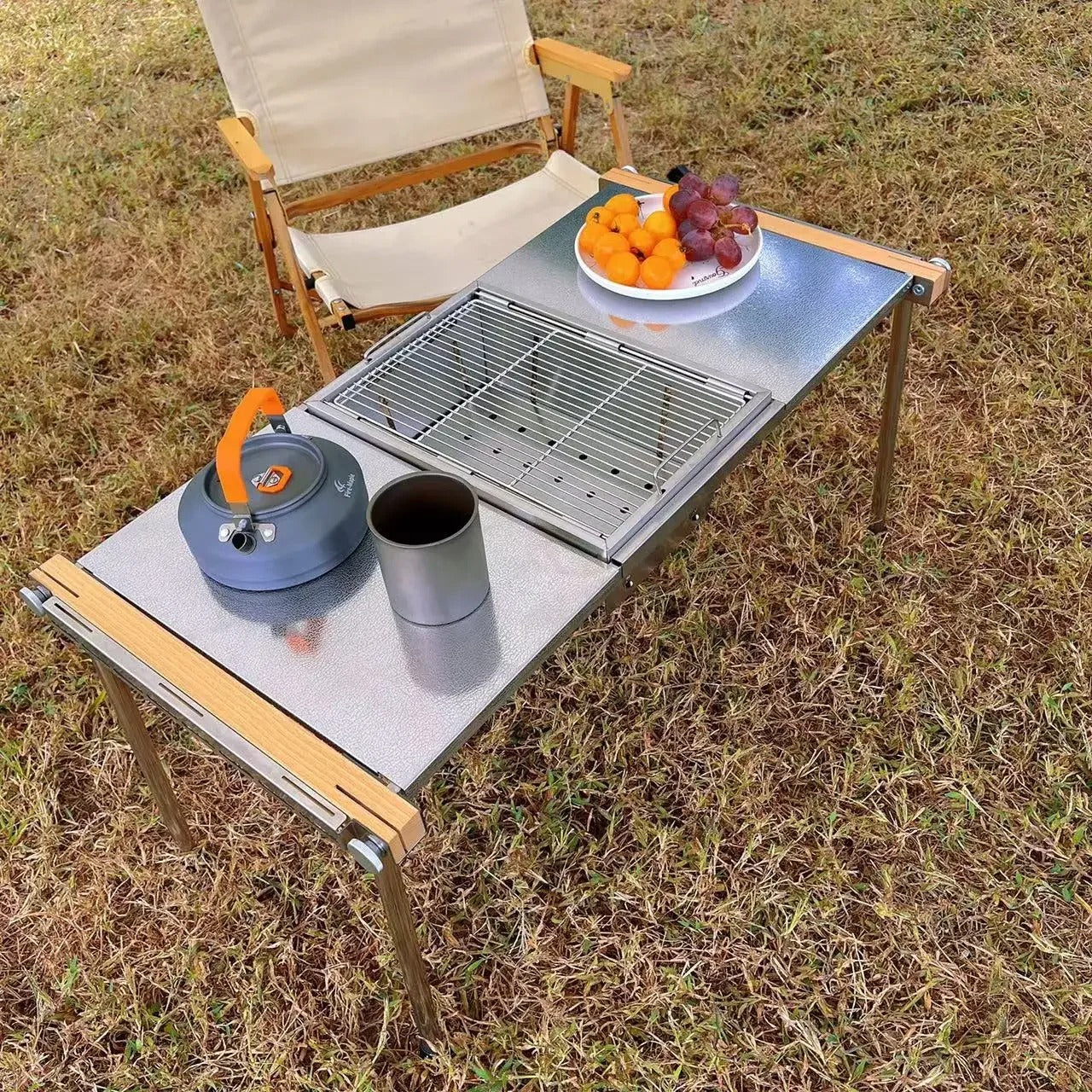 Bärbar grill i rostfritt stål