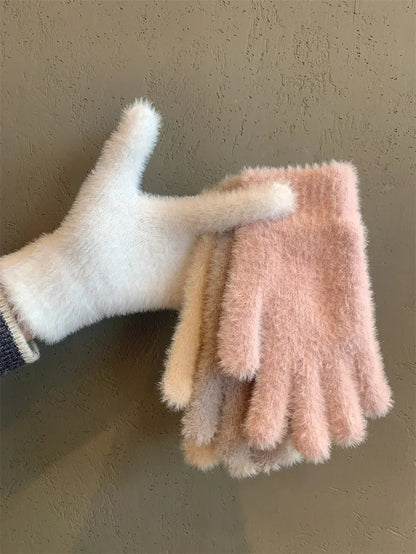Vinter Mink Sammetshandskar