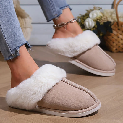 Fluffiga varma Toffel i mocka-stil dam