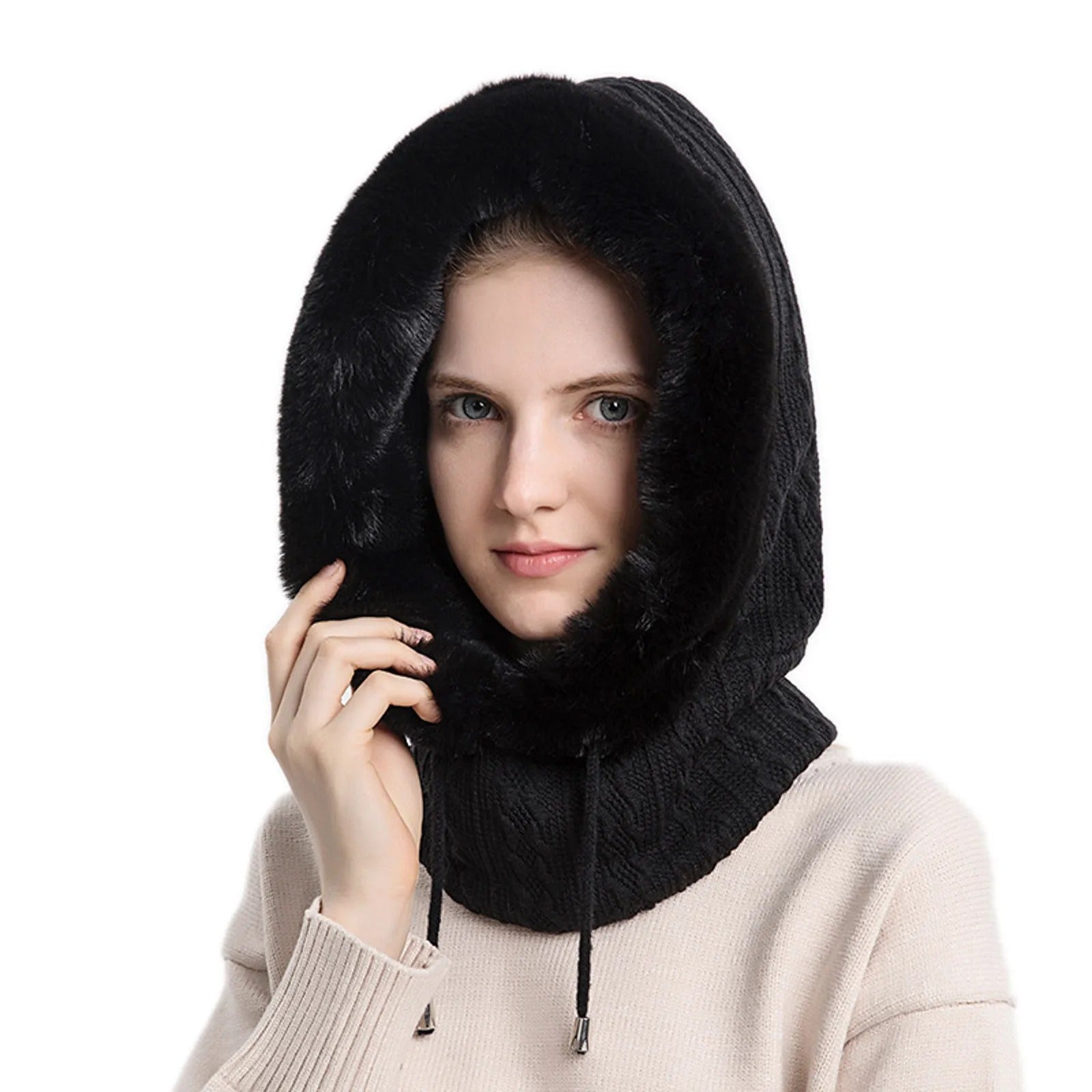 Damstickad pälsmössa Mask Set