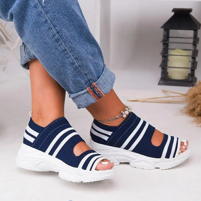 Wedge-sandaler med öppen tå för kvinnor