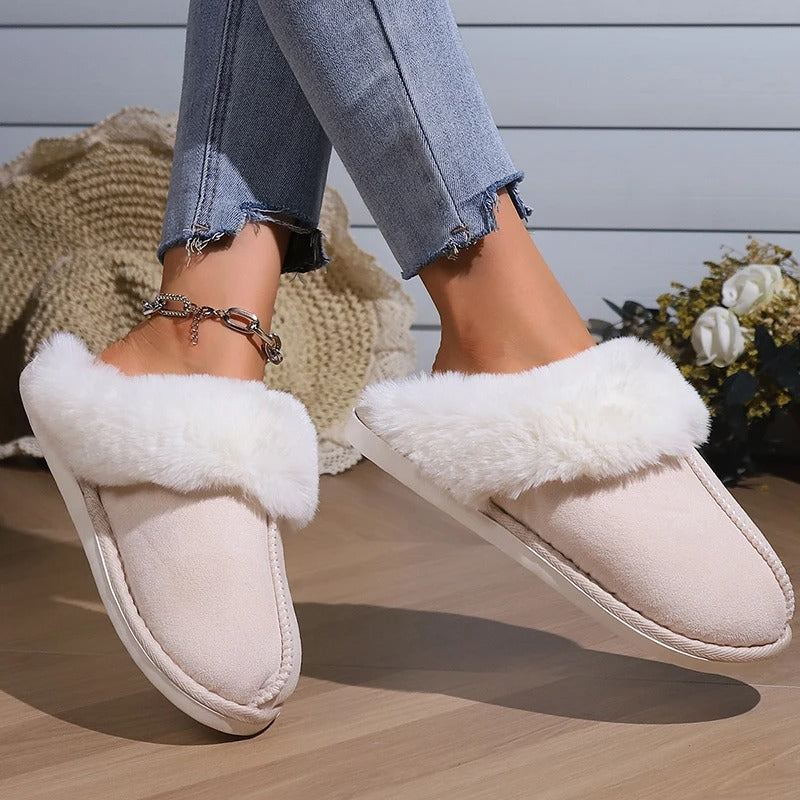 Fluffiga varma Toffel i mocka-stil dam