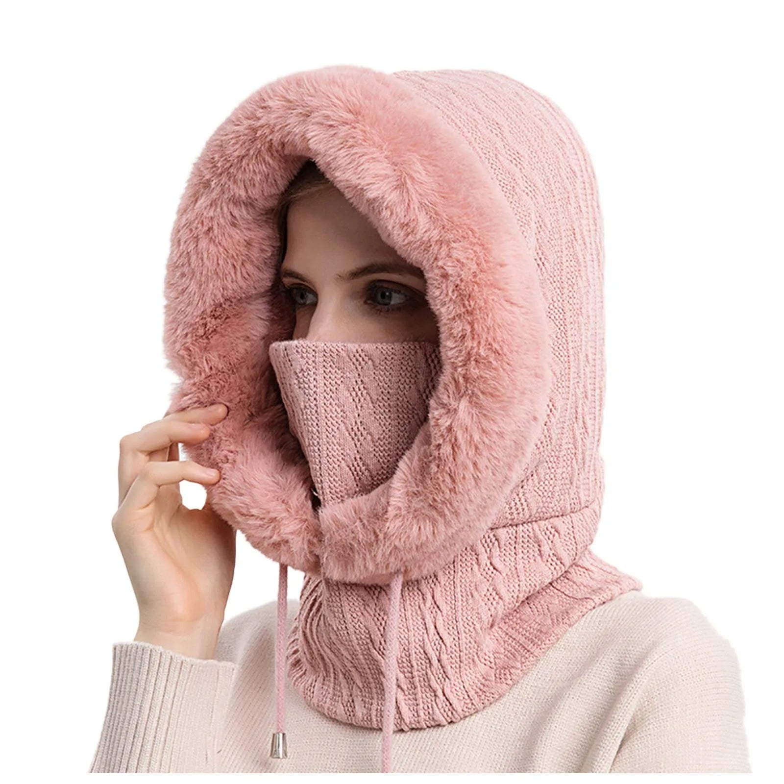 Damstickad pälsmössa Mask Set