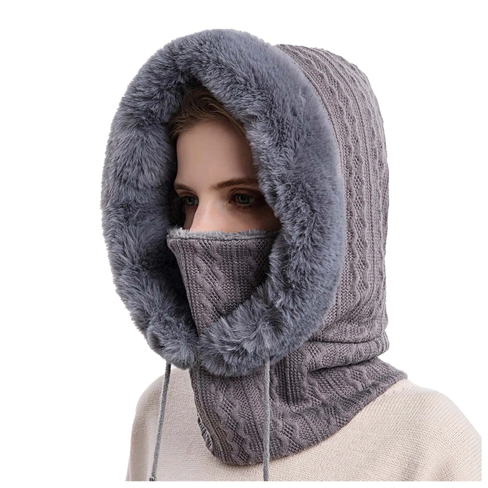 Damstickad pälsmössa Mask Set