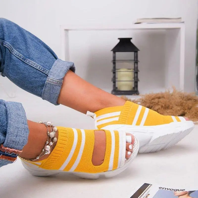 Wedge-sandaler med öppen tå för kvinnor
