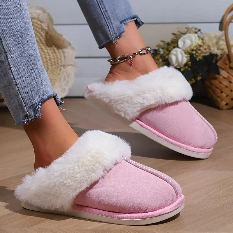 Fluffiga varma Toffel i mocka-stil dam