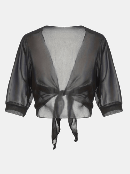 Vit Blus Dam Öppen Front Luftig Design i 100% Bomull-6